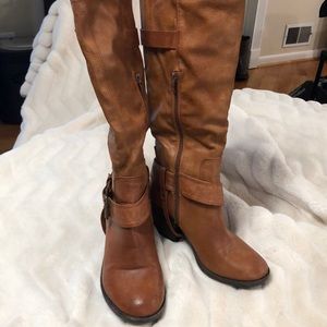 Carmel color leather boots.